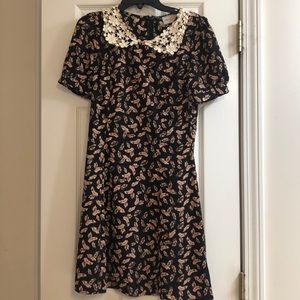 Black collared dress, vintage!